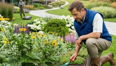 Serviços de jardinagem com manutenção e cuidado de áreas verdes